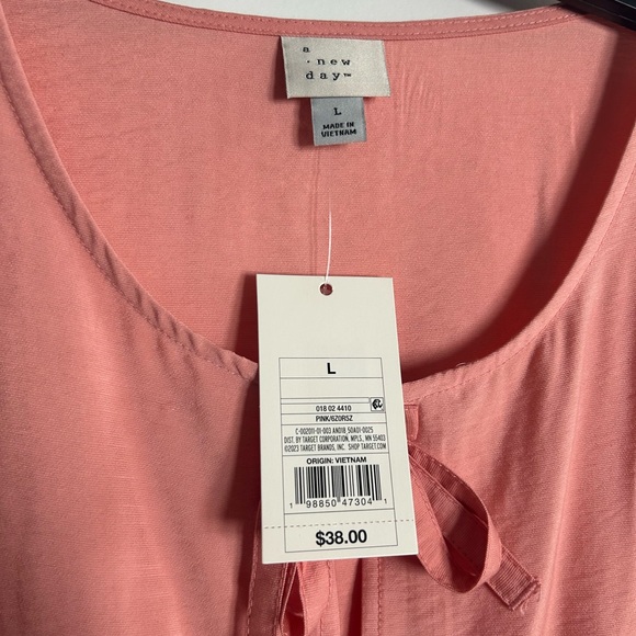 NWT Women’s A New Day Pink Tie Down Flyaway Top - Size L - Picture 4 of 16